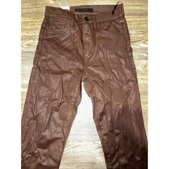 Joe's Jeans THE CHARLIE High Rise Skinny Ankle Coated Jeans in Plum - 25. 16 - Picture 1 of 12